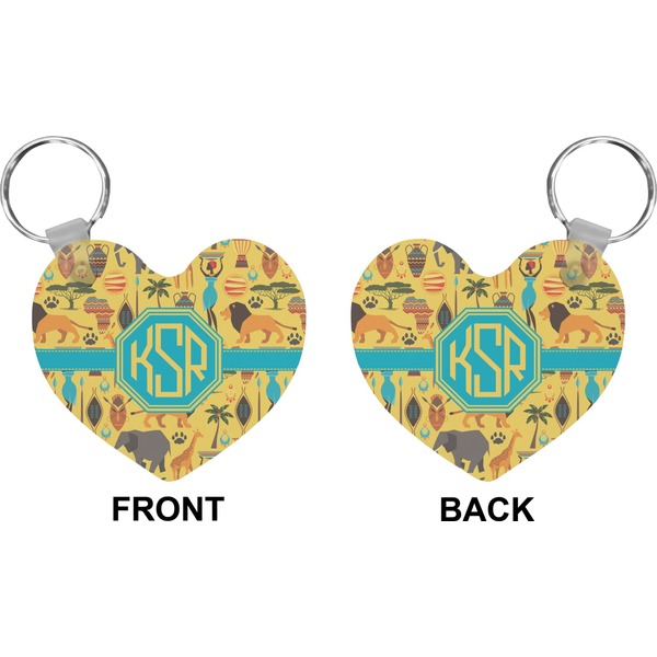 African Safari Heart Keychain (Front + Back)