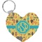 African Safari Heart Plastic Keychain w/ Monogram