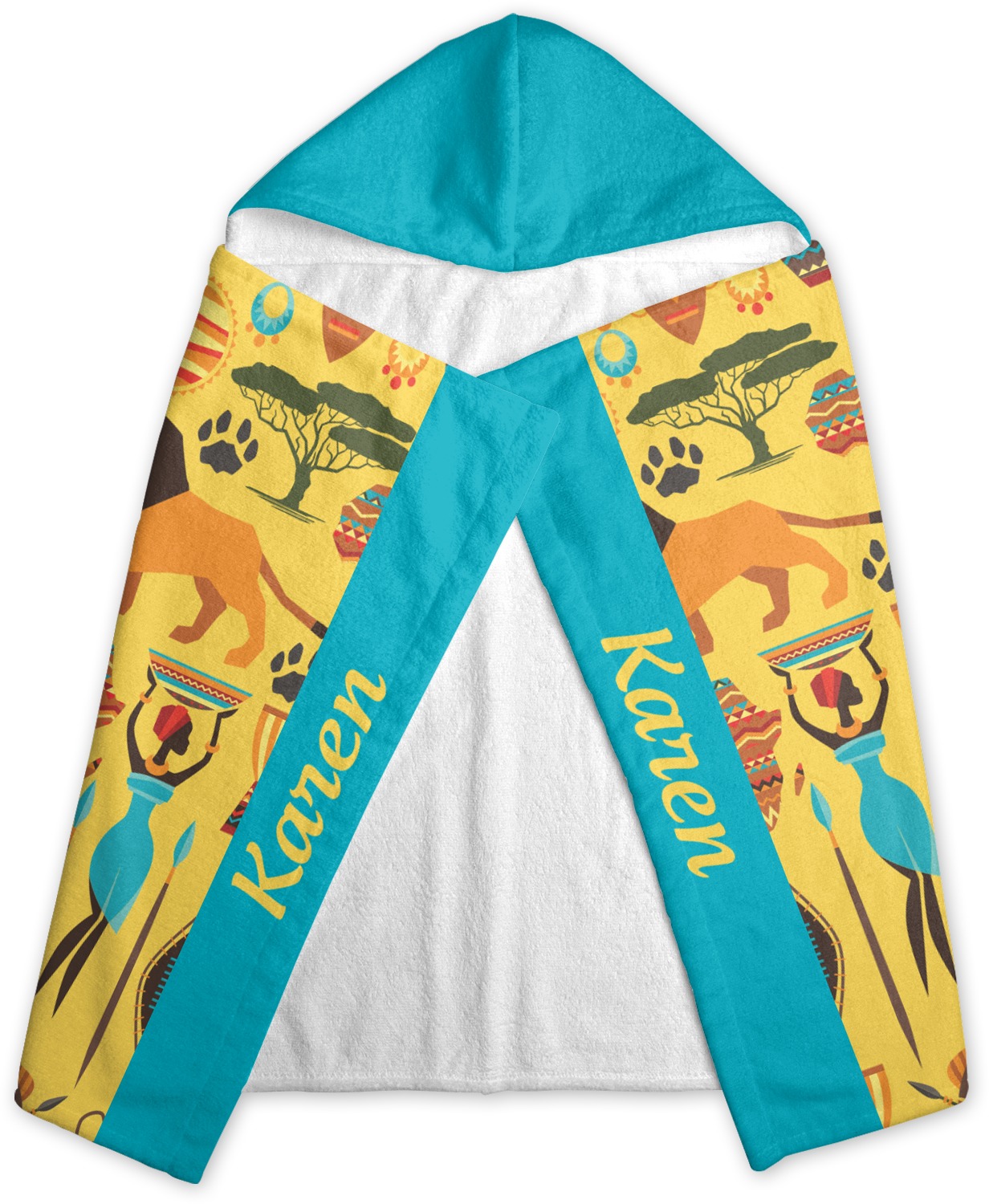 African Safari Kids Hooded Towel (Personalized) - YouCustomizeIt