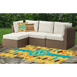 African Safari Indoor / Outdoor Rug - Custom Size w/ Monogram