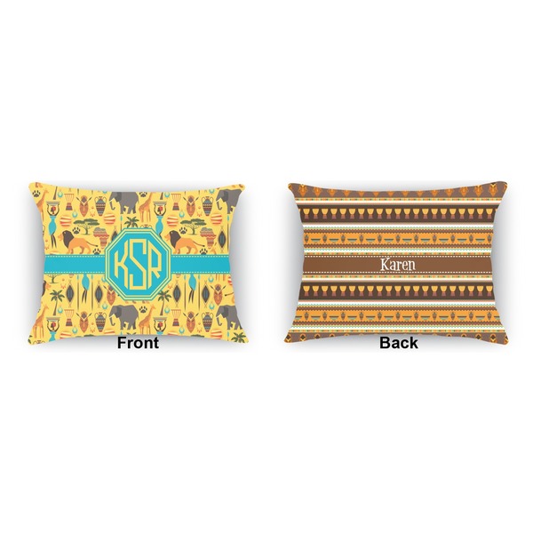 African Safari  Indoor Rectangular Burlap Pillow (Front and Back)