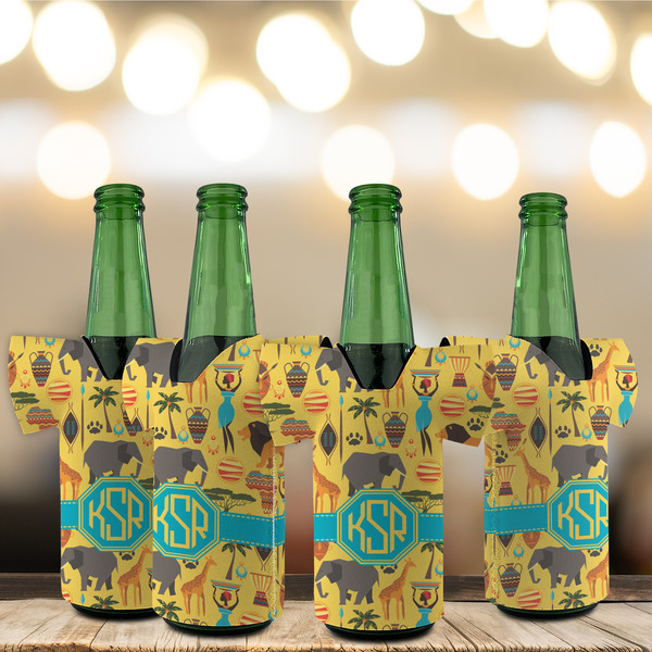 African Safari Jersey Bottle Cooler - Set of 4 - LIFESTYLE