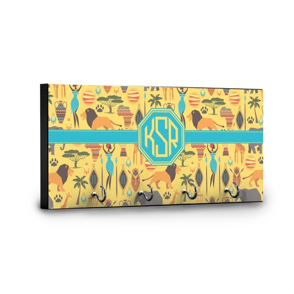 African Safari Key Hanger - Front View with Hooks