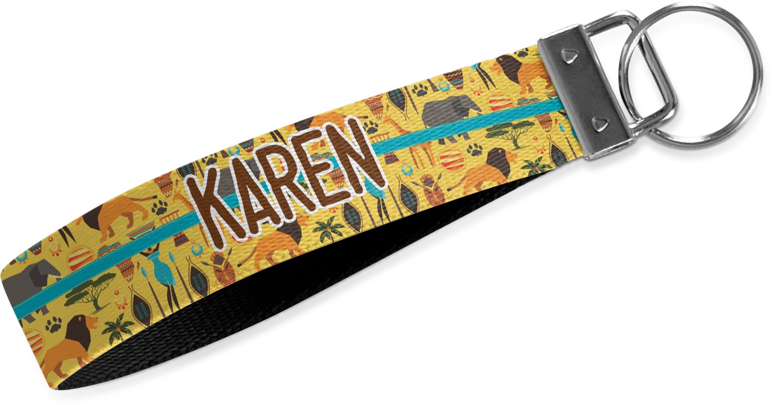 African Safari bing Keychain Fob Large (Personalized) YouCustomizeIt