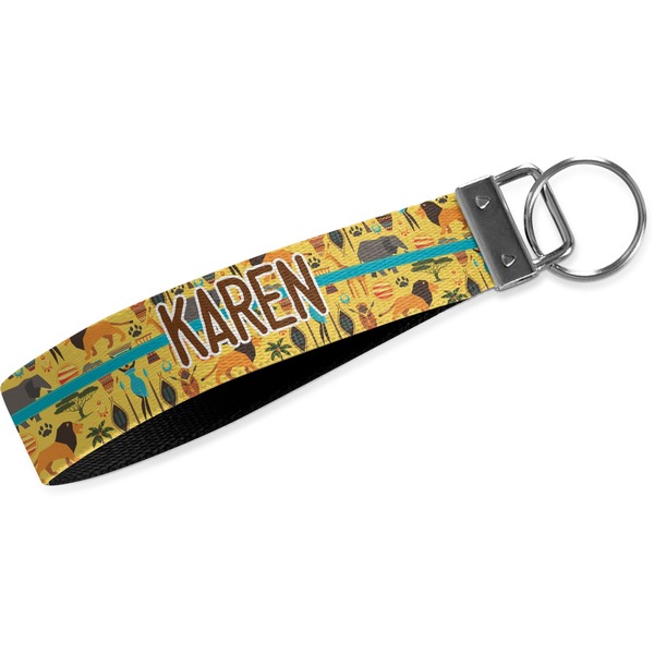 Custom African Safari Wristlet Webbing Keychain Fob (Personalized)