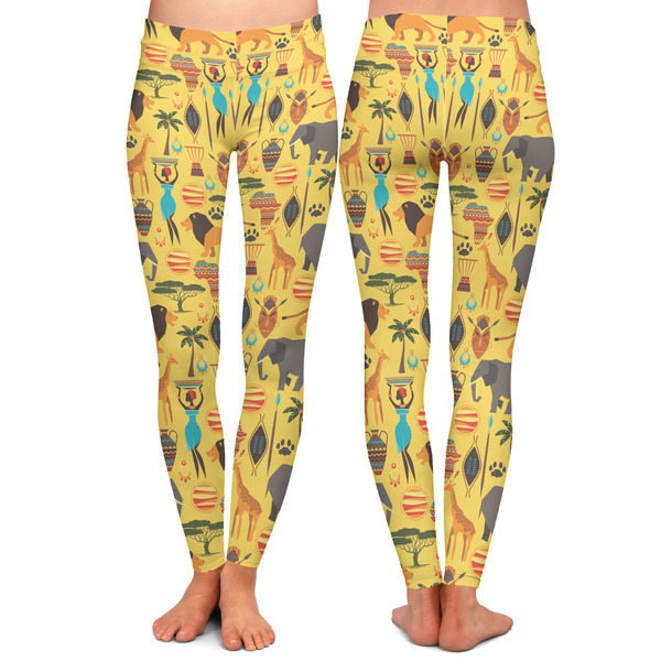 African Safari Ladies Leggings - Front and Back