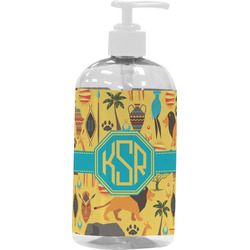 African Safari Plastic Soap / Lotion Dispenser (16 oz - Large - White) (Personalized)