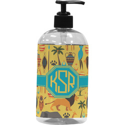 African Safari Plastic Soap / Lotion Dispenser (16 oz - Large - Black) (Personalized)