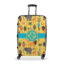 African Safari Suitcase - 28" Large - Checked w/ Monogram