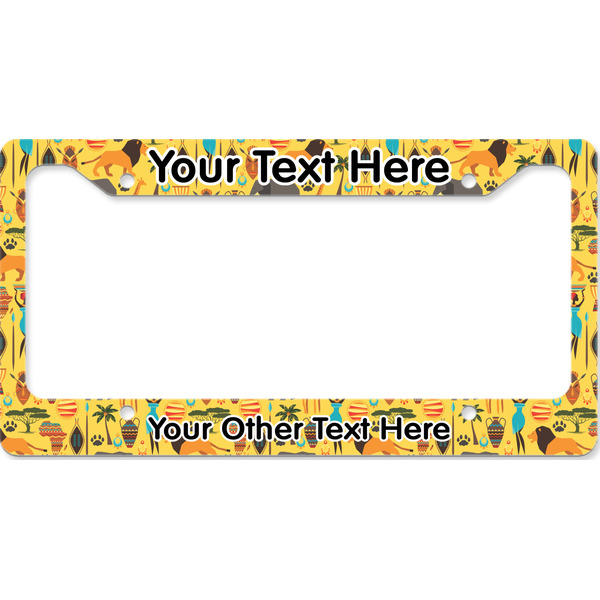 African Safari License Plate Frame Wide