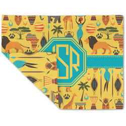 African Safari Double-Sided Linen Placemat - Single w/ Monogram