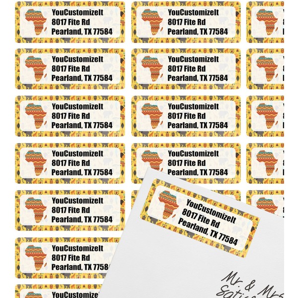 African Safari Mailing Label on Envelope - Multiple Labels