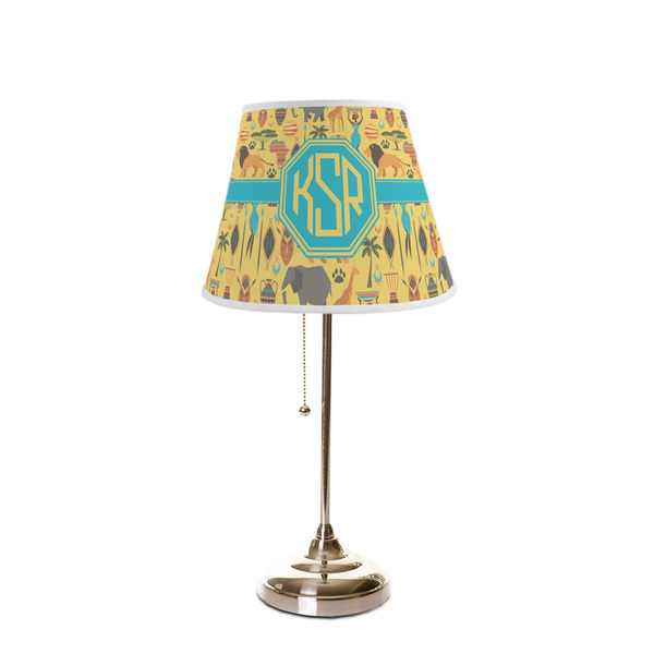 African Safari Poly Film Empire Lampshade - On Stand