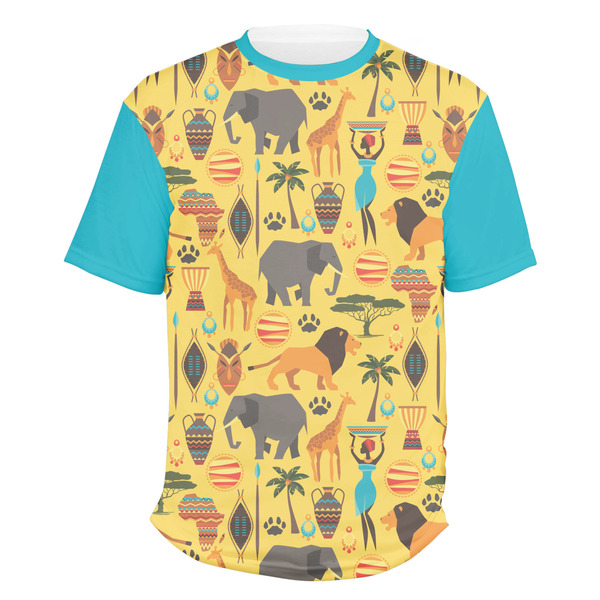 Custom African Safari Men's Crew T-Shirt - Large