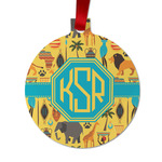 African Safari Metal Ball Ornament - Double Sided w/ Monogram