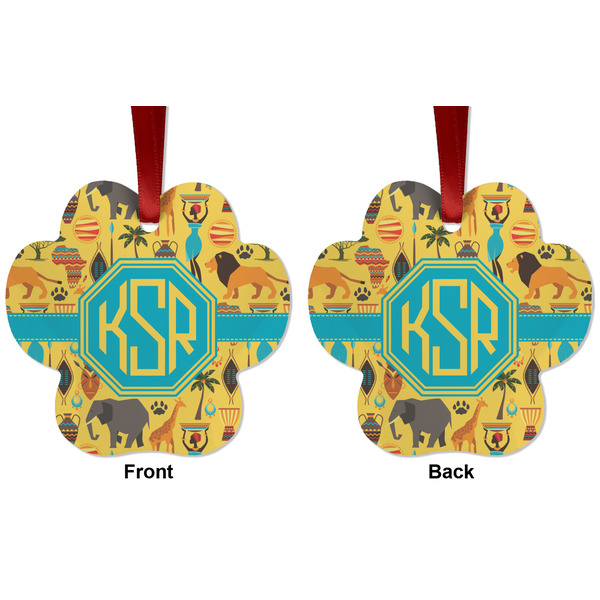 African Safari Metal Paw Ornament - Front and Back