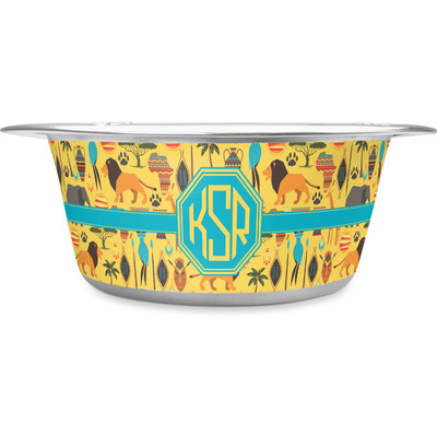 African Safari Stainless Steel Dog Bowl (Personalized)