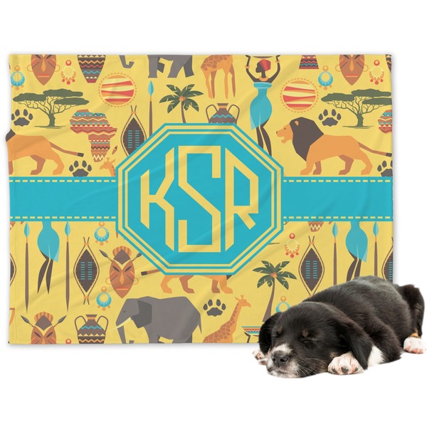 Custom African Safari Dog Blanket - Large (Personalized)