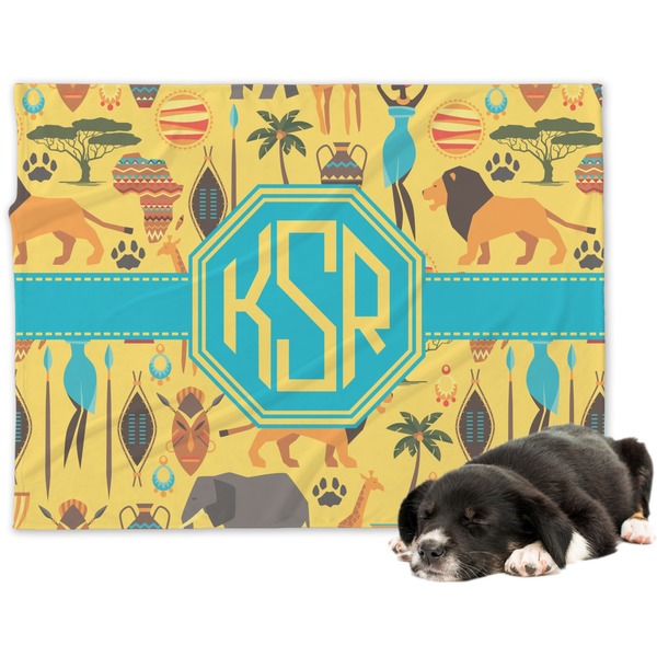 Custom African Safari Dog Blanket (Personalized)