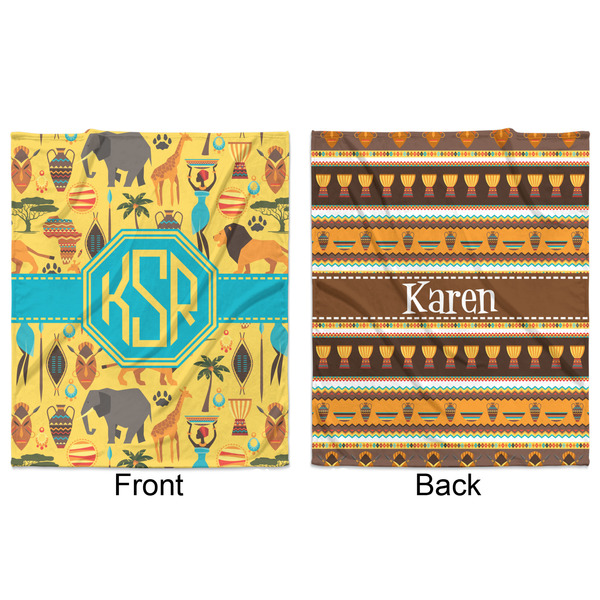 African Safari Minky Blanket - 50"x60" - Double Sided - Front & Back