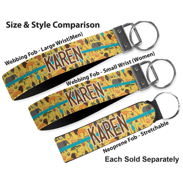 African Safari Multiple Key Ring comparison sizes