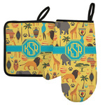 African Safari Left Oven Mitt & Pot Holder Set w/ Monogram