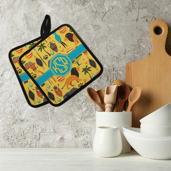 African Safari Neoprene Pot Holder - Set of 2  LIFESTYLE