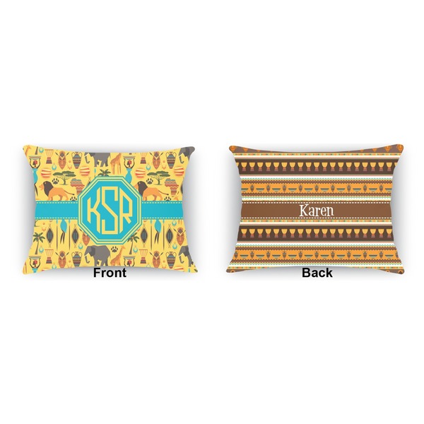 African Safari  Outdoor Rectangular Throw Pillow (Front and Back)
