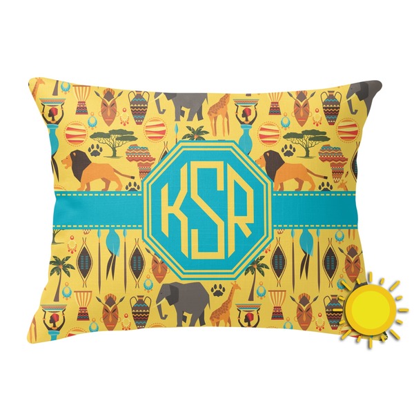 Custom African Safari Outdoor Throw Pillow (Rectangular) (Personalized)