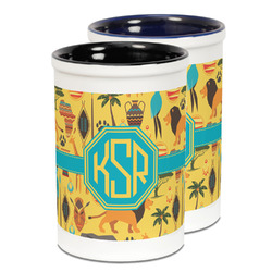 African Safari Ceramic Pencil Holder - Large