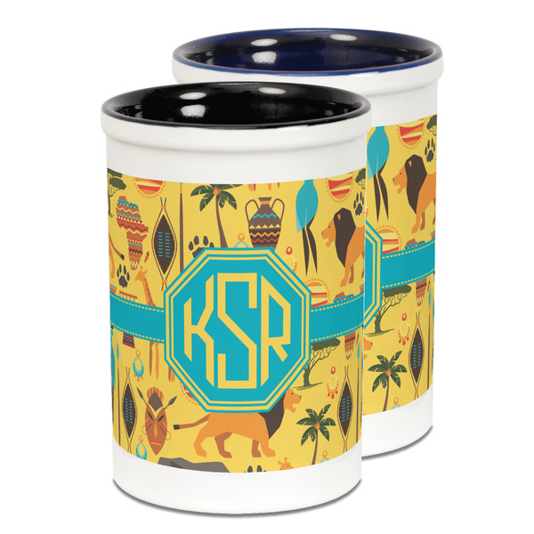 Custom African Safari Ceramic Pencil Holder - Large