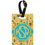 African Safari Plastic Luggage Tag - Rectangular w/ Monogram