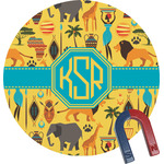 African Safari Round Fridge Magnet (Personalized)