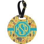 African Safari Plastic Luggage Tag - Round (Personalized)