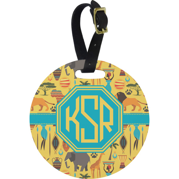 Custom African Safari Plastic Luggage Tag - Round (Personalized)