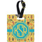 African Safari Plastic Luggage Tag - Square w/ Monogram