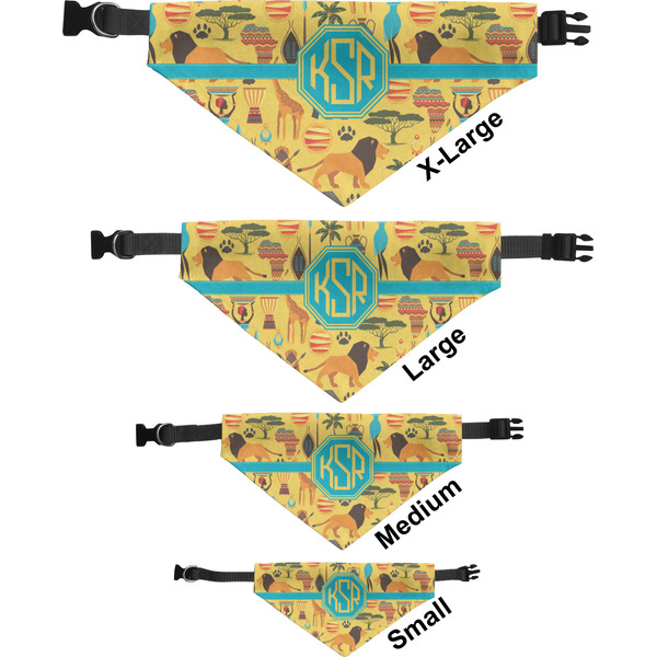 African Safari Pet Bandana Sizes