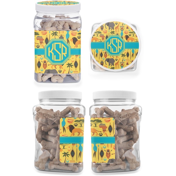 African Safari Pet Treat Jar - Multiple Angles