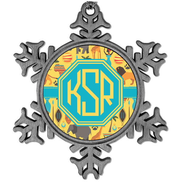 Custom African Safari Vintage Snowflake Ornament (Personalized)