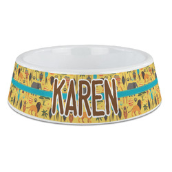 African Safari Plastic Dog Bowl - Large (Personalized)