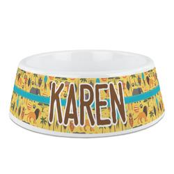 African Safari Plastic Dog Bowl - Medium (Personalized)