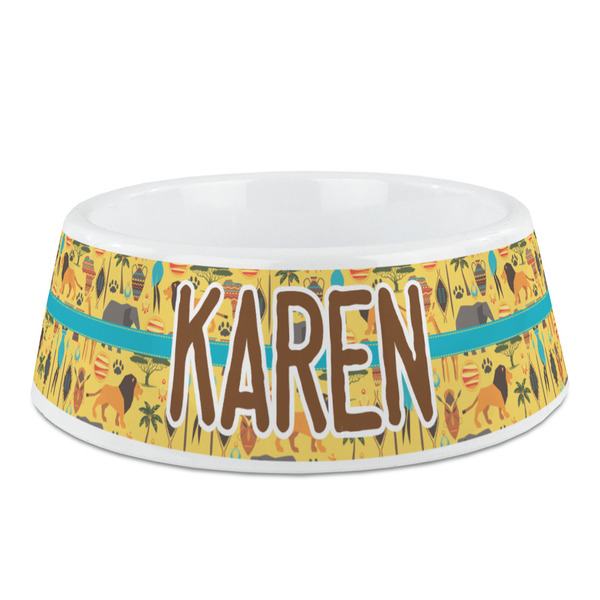 Custom African Safari Plastic Dog Bowl (Personalized)