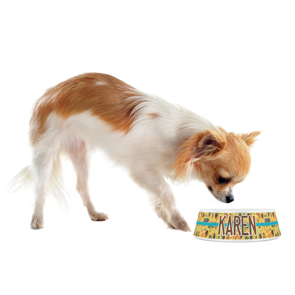 African Safari Plastic Pet Bowls - Small - LIFESTYLE