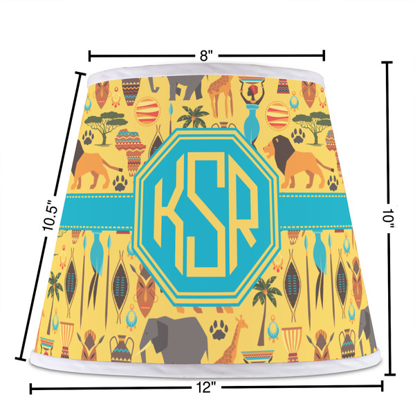 African Safari Poly Film Empire Lampshade - Dimensions