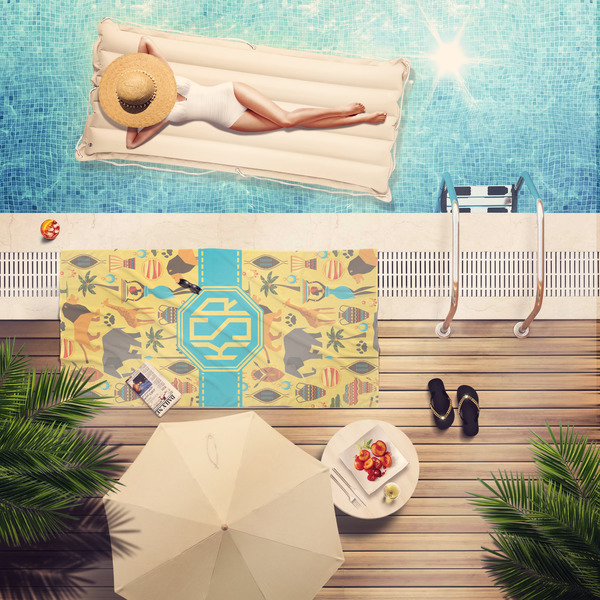 African Safari Pool Towel Lifestyle