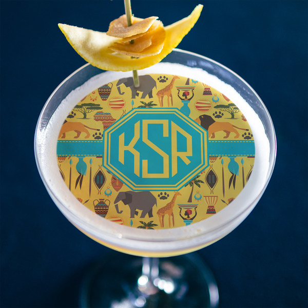 African Safari Printed Drink Topper - Large - In Context
