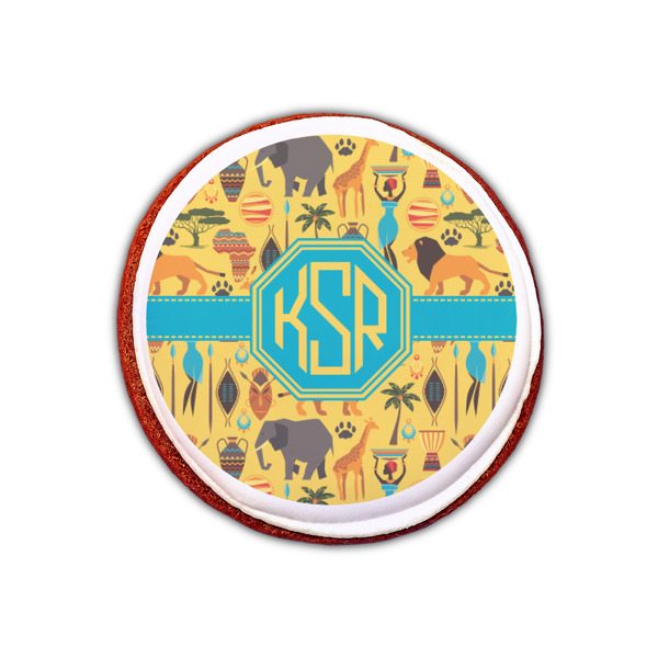 African Safari Printed Icing Circle - XSmall - On Cookie