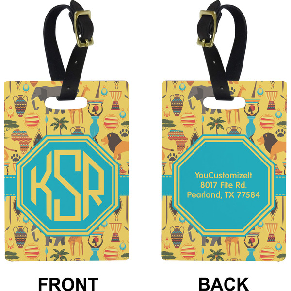 African Safari Rectangle Luggage Tag (Front + Back)