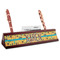African Safari Red Mahogany Nameplates with Business Card Holder - Angle