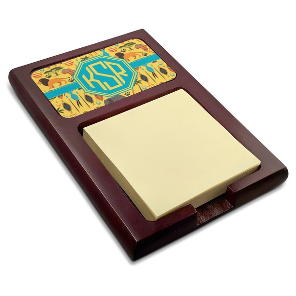 Custom African Safari Red Mahogany Sticky Note Holder (Personalized)